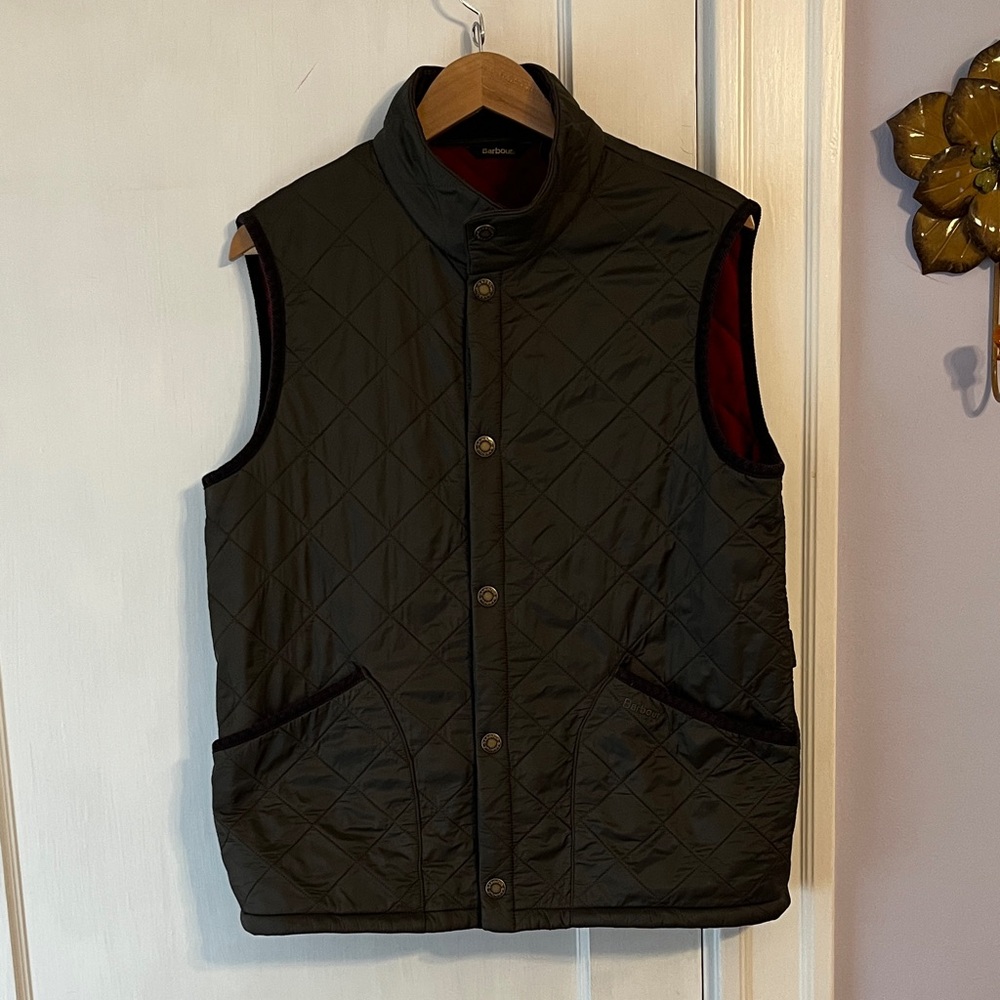 Barbour Men’s Olive Green Preble Quilted Vest